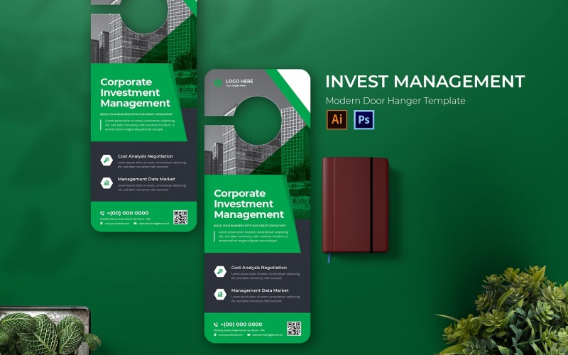 Invest Management Door Hanger Corporate Identity