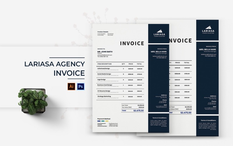 Lariasa Agency Invoice Print Template Corporate Identity
