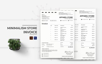 Minimalism Store Invoice Print Template