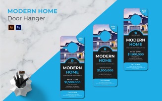 Modern Home Door Hanger Print Template
