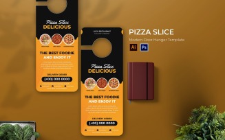 Pizza Slice Door Hanger Print Template