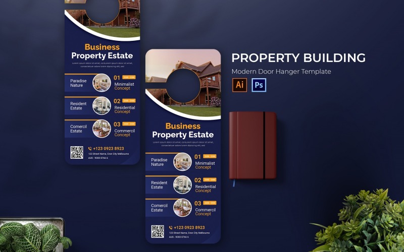 Property Building Door Hanger Corporate Identity