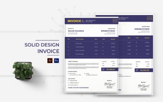 Solid Design Invoice Print Template