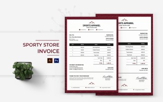 Sporty Store Invoice Print Template