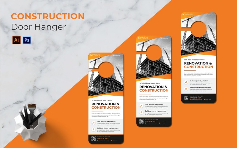 The Construction Door Hanger Corporate Identity