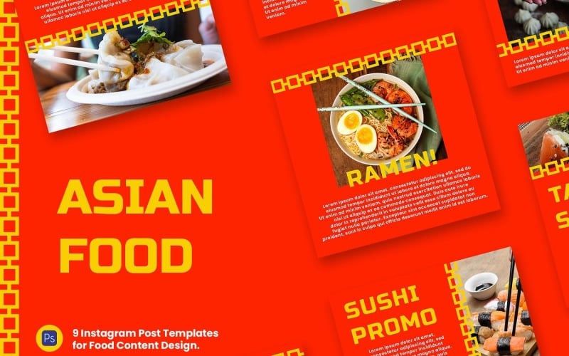 Asian Food Instagram Post Template Social Media