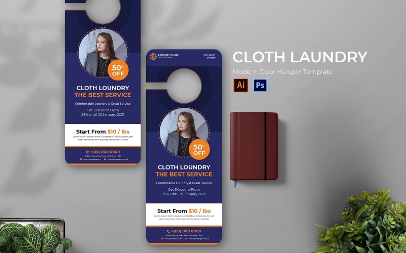 Cloth Laundry Door Hanger Corporate Identity