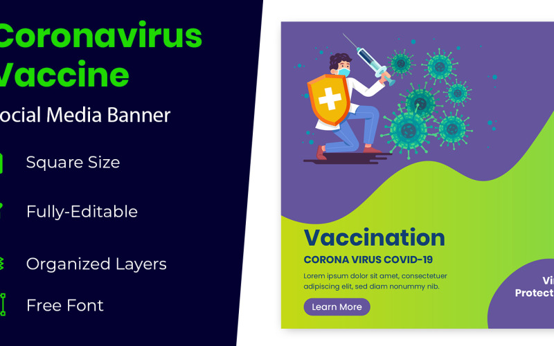Coronavirus Prevention Banner Design Social Media