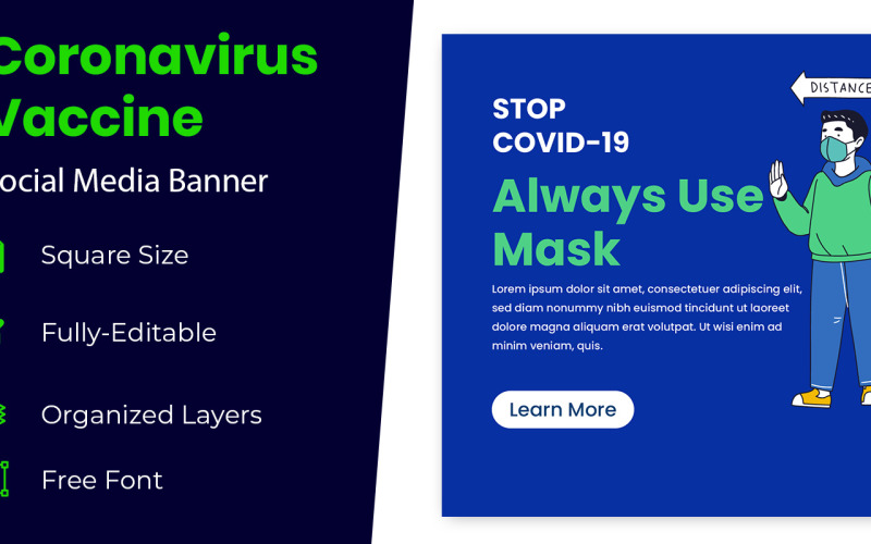 Coronavirus Symptoms Template Banner Design Social Media