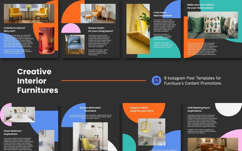 Creative Interior Furniture Instagram Post Template Social Media