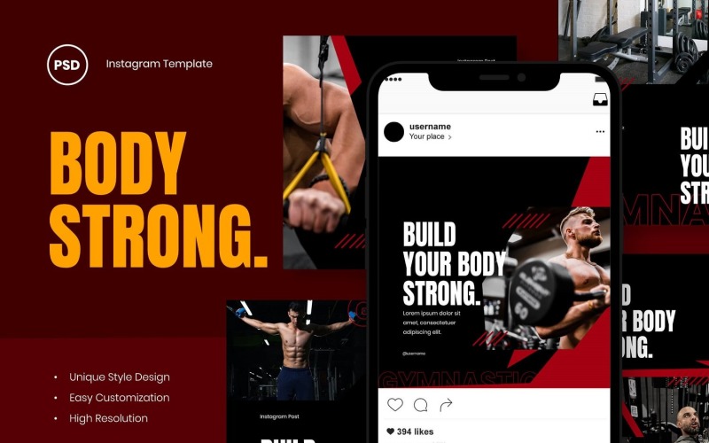 Gym Instagram Post Template Social Media