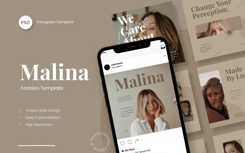 Malina Fashion Instagram Post Template Social Media