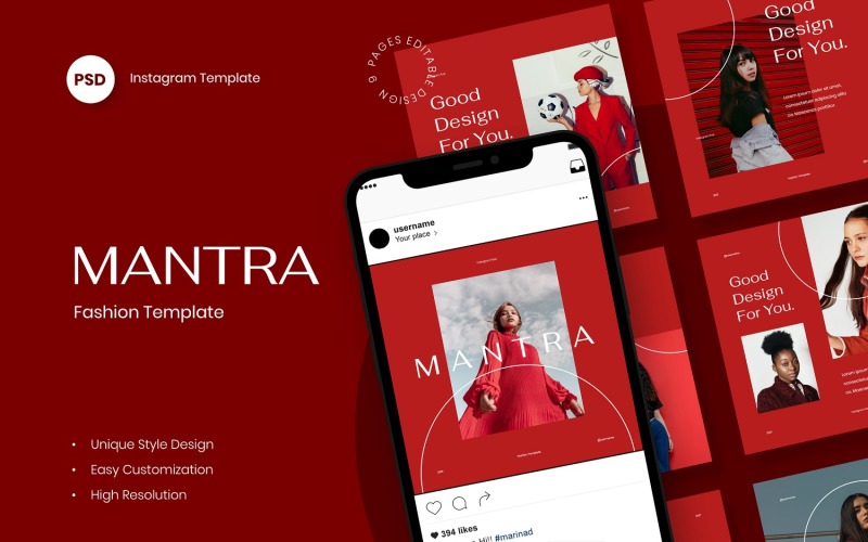Mantra - Creative Fashion Instagram Post Template Social Media
