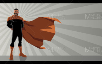 Middle Eastern Superhero Ray Light Vector Illustration.