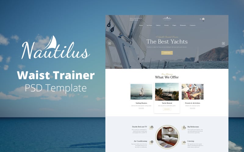 Nautilus - Yachting Website Template PSD PSD Template