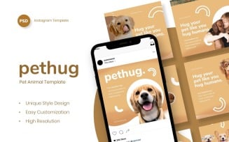 PetHug - Pet Animal Instagram Post Template
