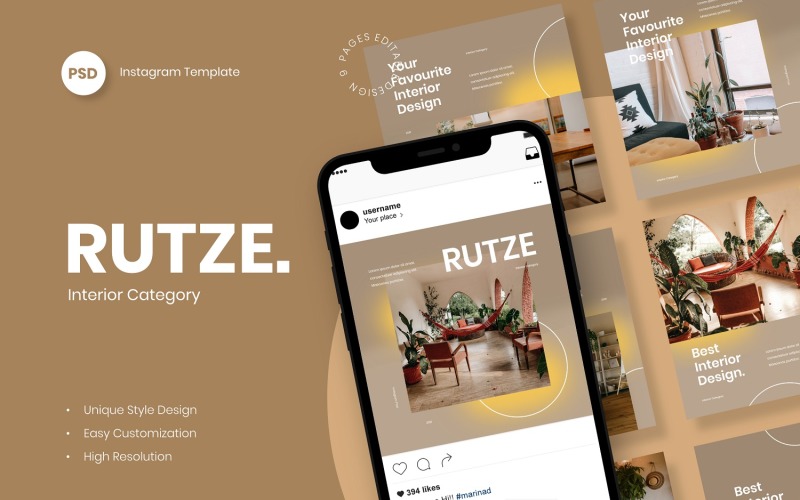 Rutze - Interior Instagram Post Template Social Media