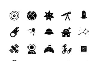Space Icon set of Orbit, Earth And Astronomy