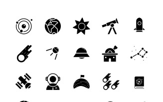Space Icon set of Orbit, Earth And Astronomy