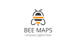 Bee Maps Location Logo Template