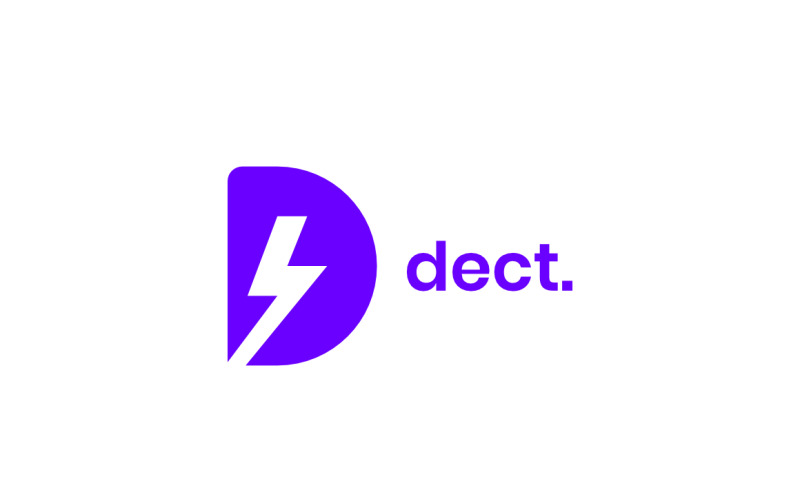 D Electric - Negative Space Logo template Logo Template