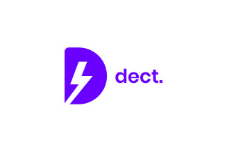 D Electric - Negative Space Logo template
