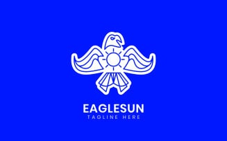 Eagle Sun Logo Design Template