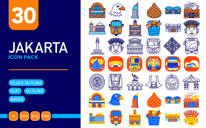 Jakarta City - Vector Icon Pack Icon Set