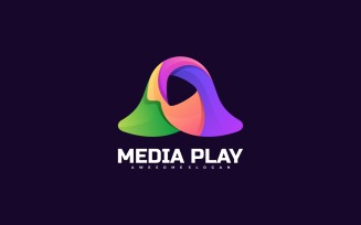 Media Play Gradient Colorful Logo Template