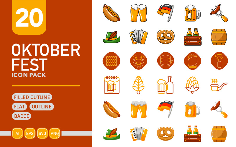 Oktoberfest - Vector Icon Pack Icon Set