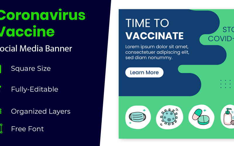 Social Distancing Prevent Coronavirus Banner Design Social Media