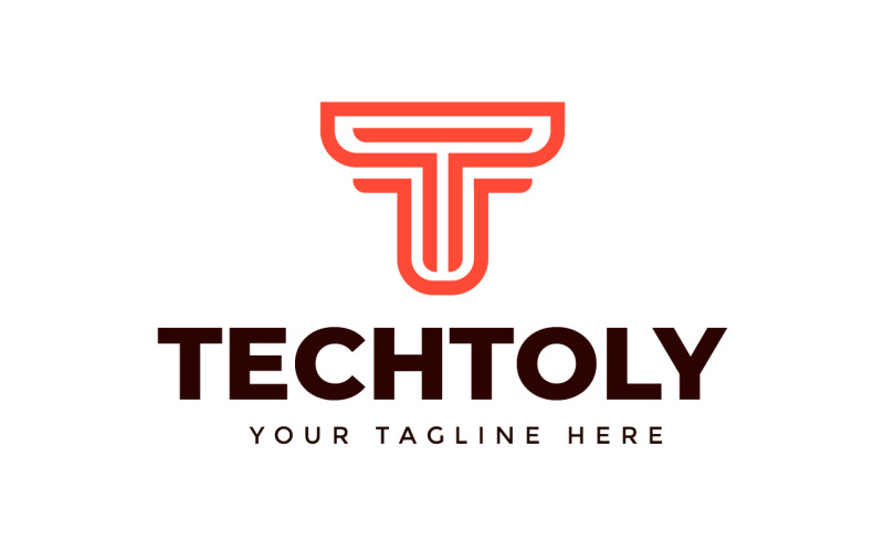 TechToly Modern Typography Logo template Logo Template