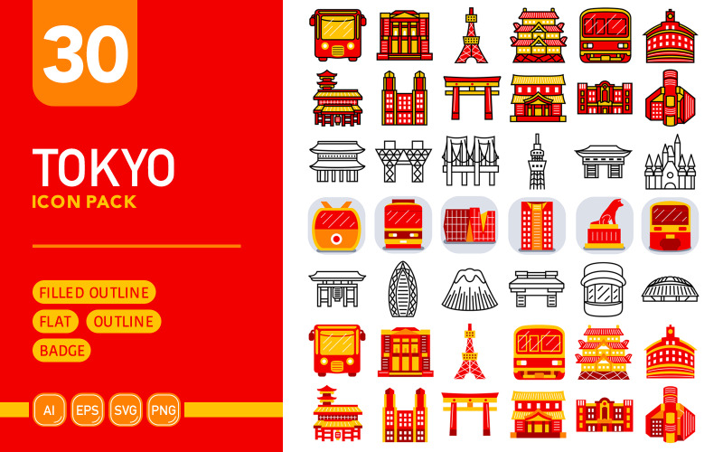 Tokyo City - Vector Icon Pack Icon Set