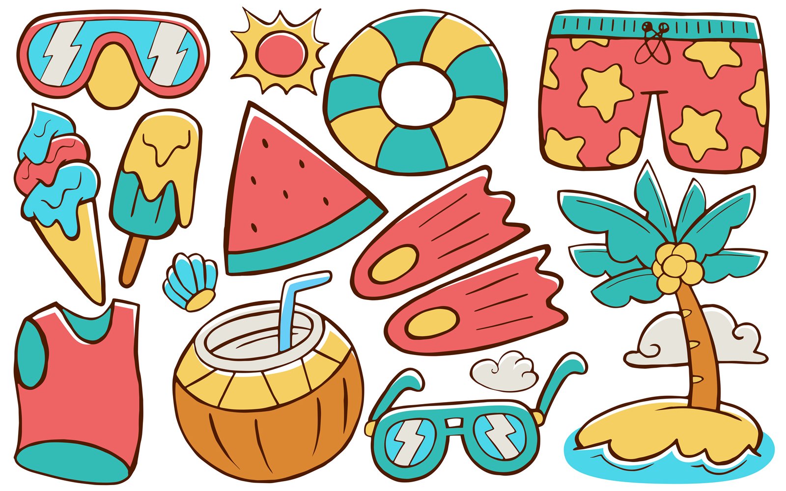 Kit Graphique #185309 Vector Summer Divers Modles Web - Logo template Preview