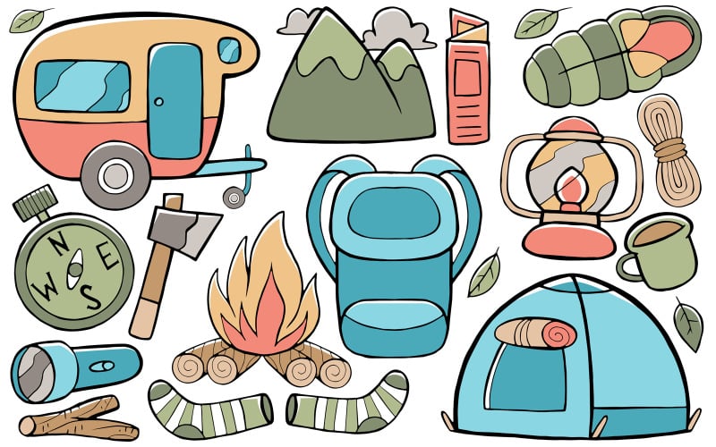 Camping - Doodle Vector #01 Vector Graphic