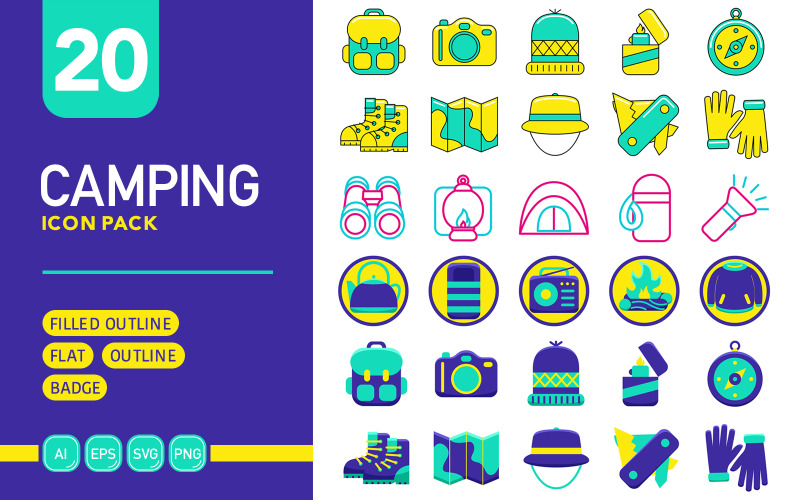 Camping - Vector Icon Pack Vector Graphic