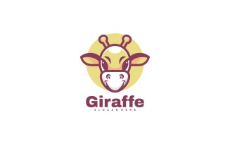 Giraffe Mascot Cartoon Logo Template