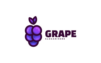 Grape Mascot Cartoon Logo Template