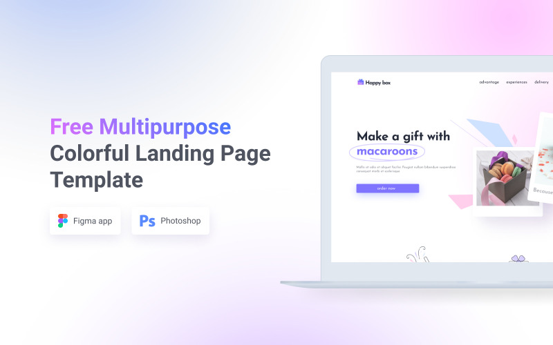 HappyBox - Free Multipurpose Colorful Landing Page Template UI Element