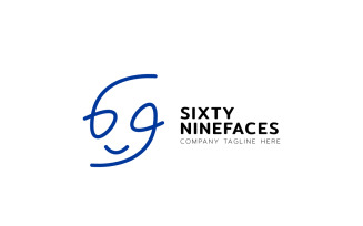 Sixty Nine Faces Logo Design Template