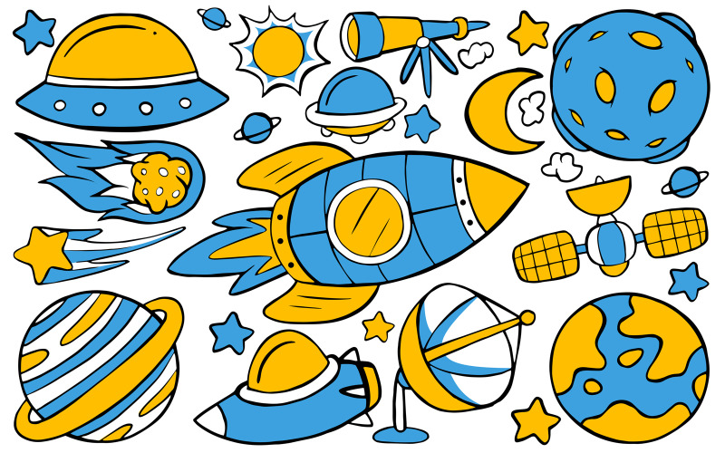Space - Doodle Vector #01 Vector Graphic