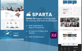 Sparta - FREE Saas Business Adobe XD Landing Page UI Template