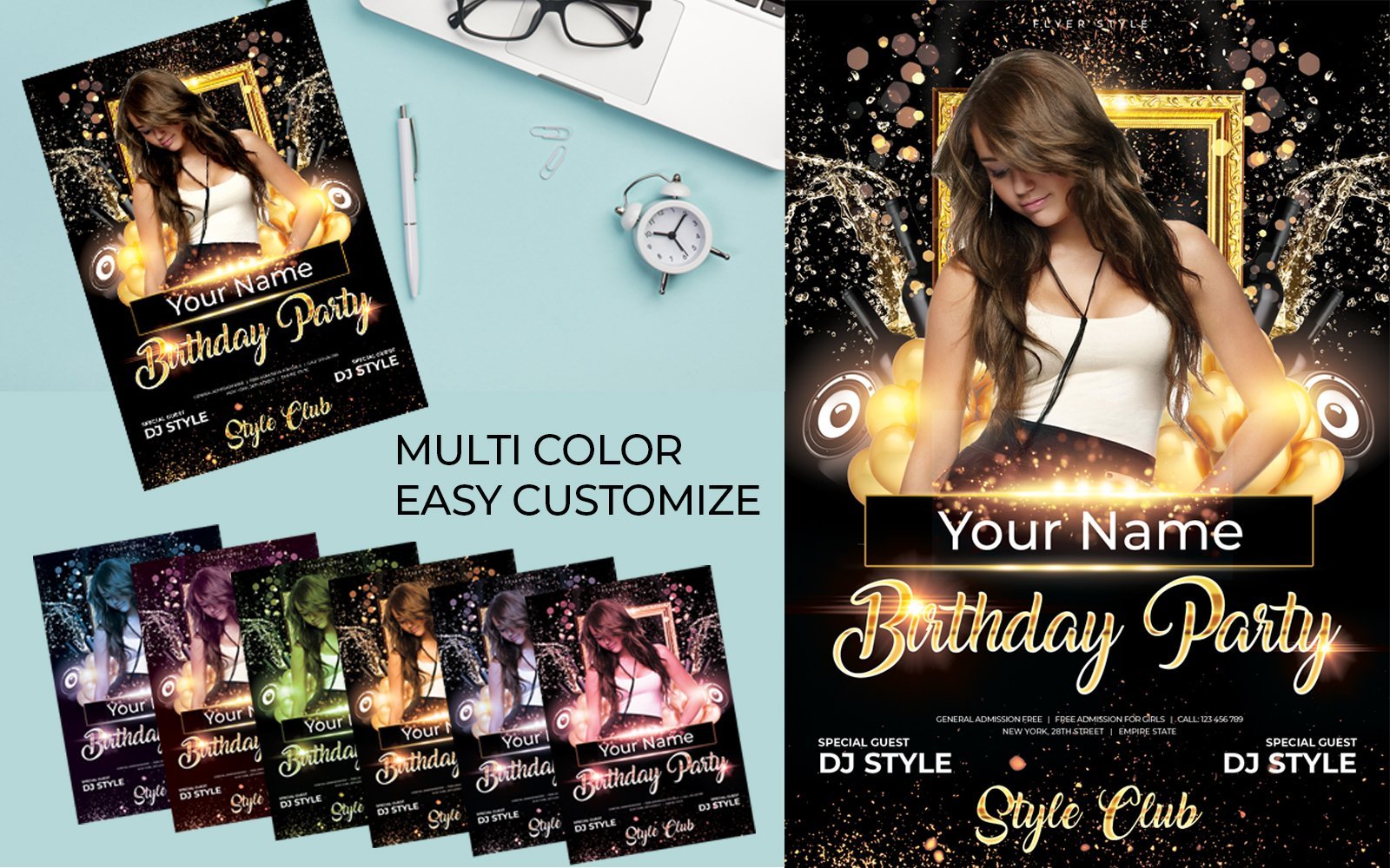 Template #185456 Flyer Birthday Webdesign Template - Logo template Preview