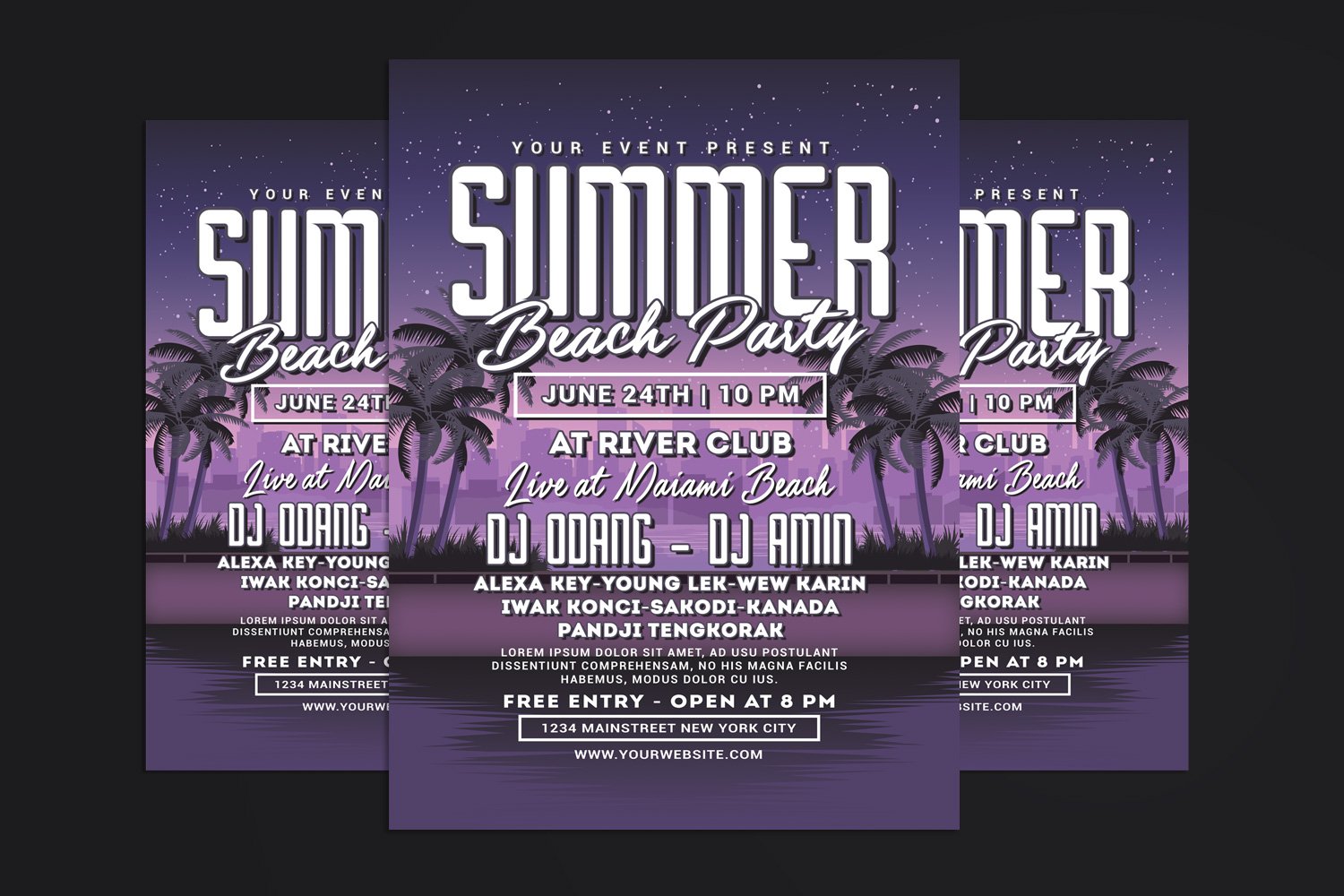 Template #185466 Party Beach Webdesign Template - Logo template Preview