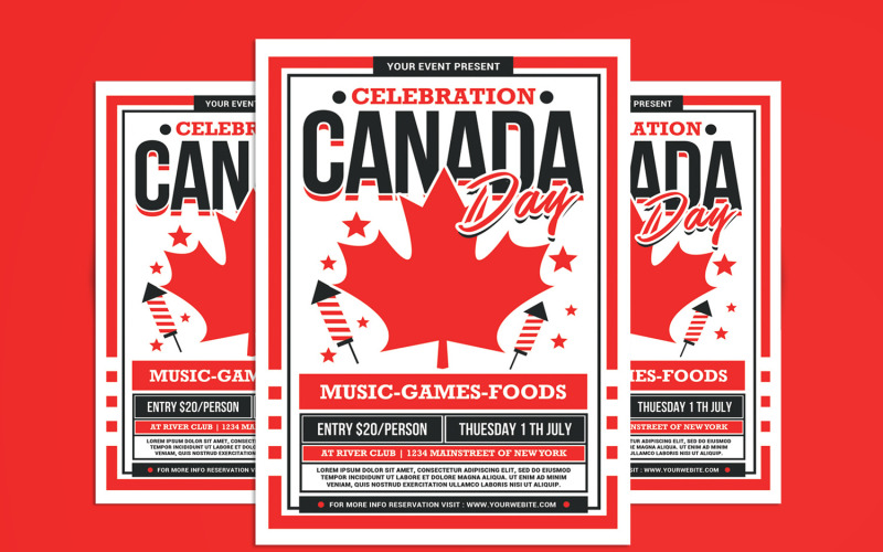 Canada Day Celebration Flyer Corporate Identity