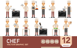 Chef Profession Characters - Vector Graphic Set