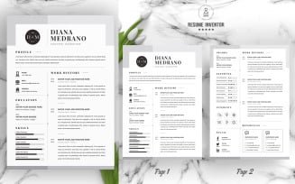 DIANA / Printable Resume Templates