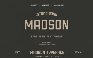 Madson - Masculine Modern Typeface Fonts