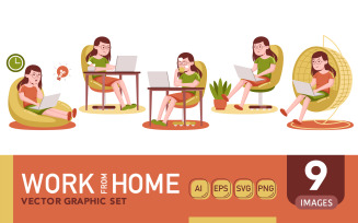 Work From Home #04 - Vector Graphic Set