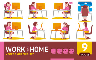 Work From Home #06 - Vector Graphic Set